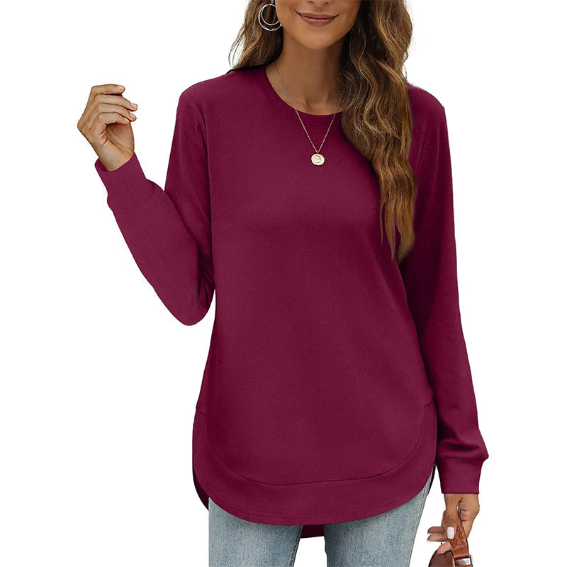 ⏰Hot Sale - Women's Sweatshirt Crewneck Curved Hem