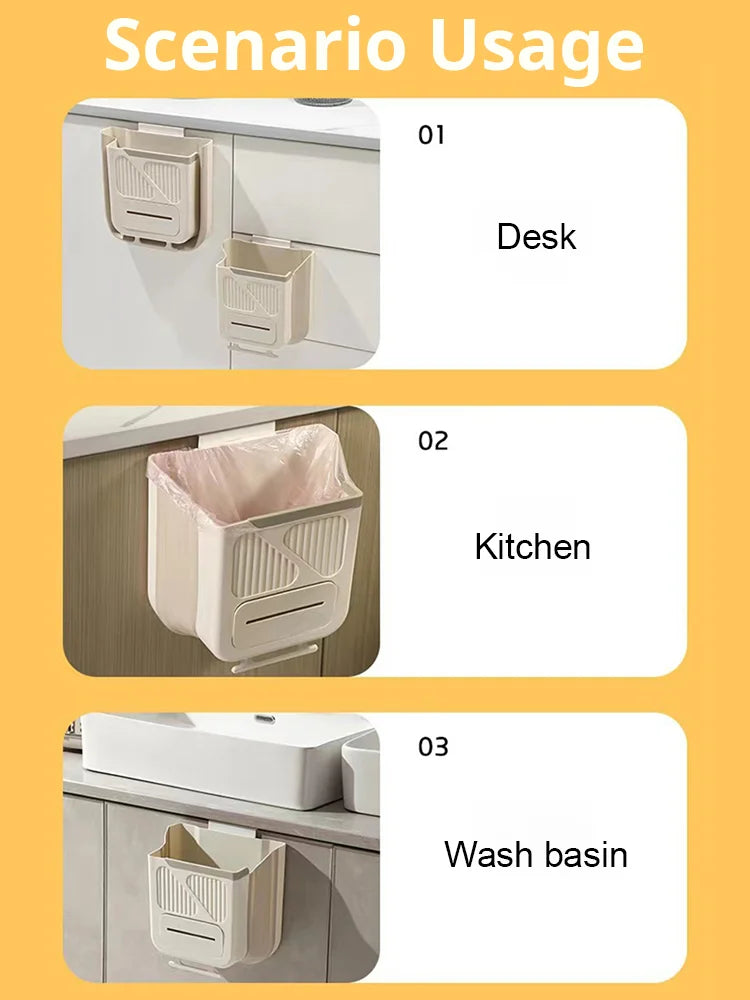 🎁2026 New Arrivals 50% OFF💥Folding Hanging Kitchen Waste Trash Can🗑️