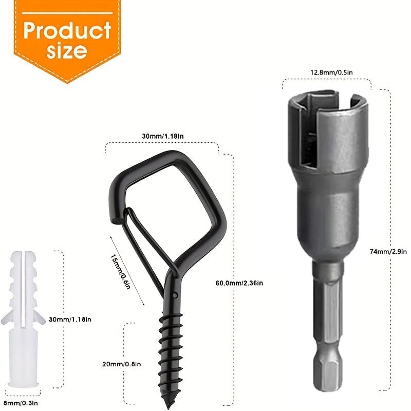 📢📢30% OFF !! ⏰ 20Pcs Square Snap Clips Hooks – Secure Lock, Versatile & Durable for Bonsai, Lights & Decor ✨