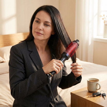 🔄 2-in-1 Magic Styler | Heated Straightener & Curler Comb | Switch Styles in Seconds ✨