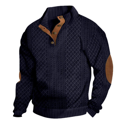 ✨ Elevated Comfort | Men's Textured Jacquard Crew-Neck Sweatshirt