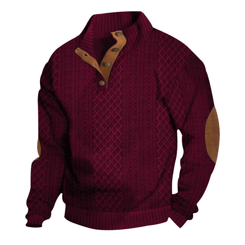 ✨ Elevated Comfort | Men's Textured Jacquard Crew-Neck Sweatshirt