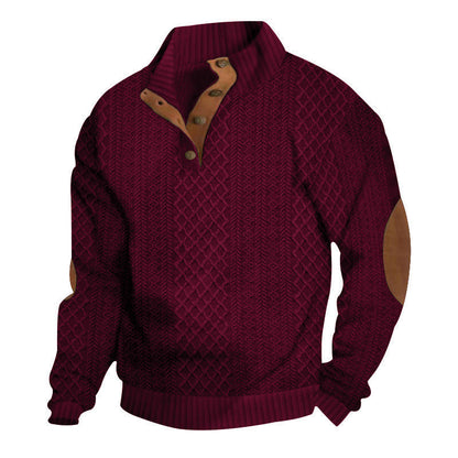 ✨ Elevated Comfort | Men's Textured Jacquard Crew-Neck Sweatshirt