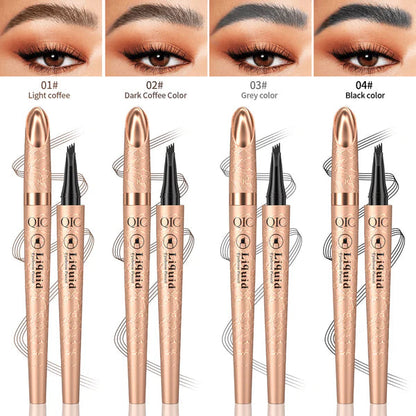 ✏️ BUY 1 GET 1 FREE! ✨ 3D Microblading Eyebrow Pencil – 4-Prong Tip, Waterproof & Natural Hair-Like Strokes 🖌️