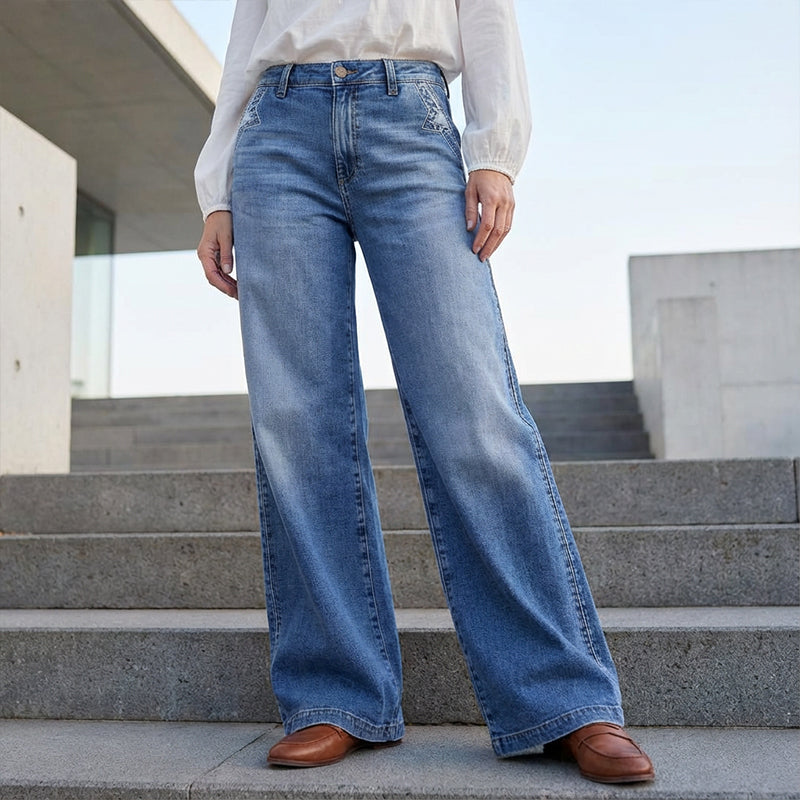 📢📢50% OFF ⏰💡Designed in the USA💡Women's Vintage High-Waist Wide-Leg Jeans👖