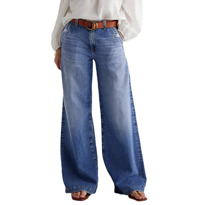 📢📢50% OFF ⏰💡Designed in the USA💡Women's Vintage High-Waist Wide-Leg Jeans👖