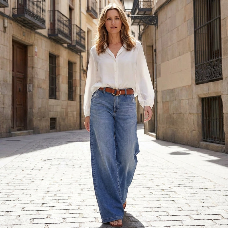 📢📢50% OFF ⏰💡Designed in the USA💡Women's Vintage High-Waist Wide-Leg Jeans👖