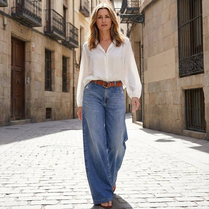 📢📢50% OFF ⏰💡Designed in the USA💡Women's Vintage High-Waist Wide-Leg Jeans👖