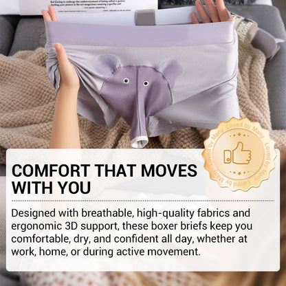 Men's Breathable Boxer Briefs with 3D Pouch