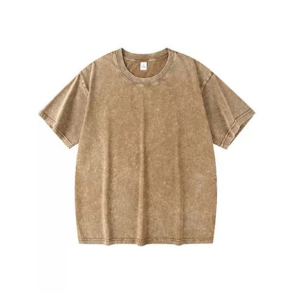 🎁New arrival 50% OFF💥Hot Sale Deals-Loose Vintage Solid Color Short Sleeve Top