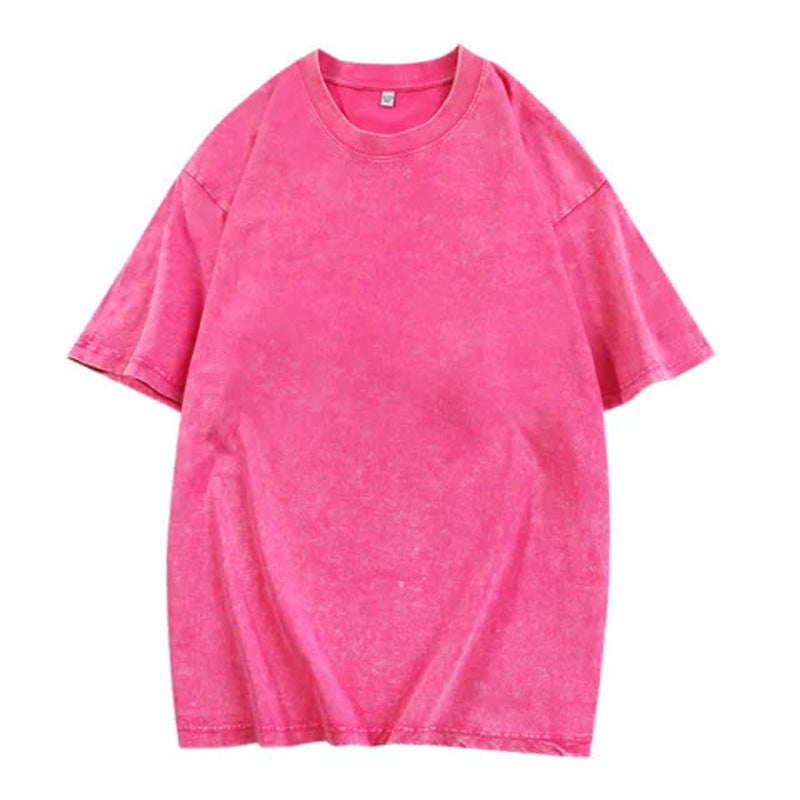 🎁New arrival 50% OFF💥Hot Sale Deals-Loose Vintage Solid Color Short Sleeve Top