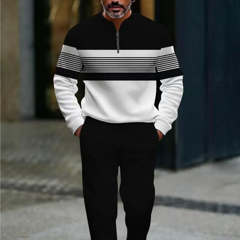 👕40% OFF NOW! 🔥 Men's Graphic Print Pullover & Pants Set 👖