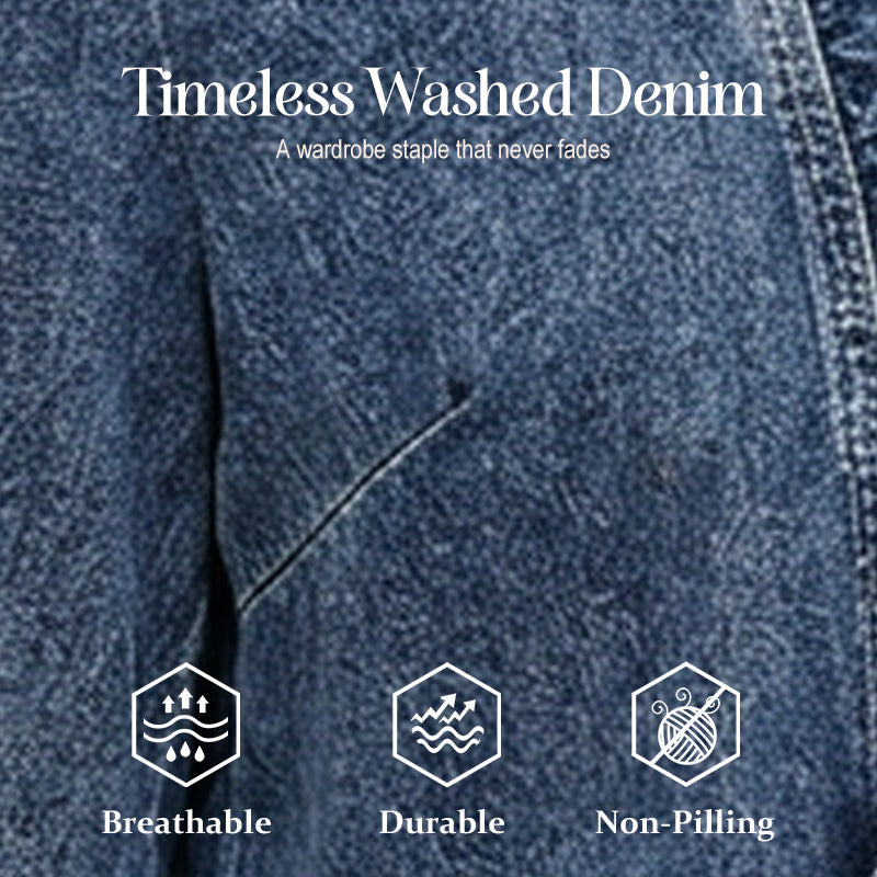⏳Limited-time 50% off⏰Women's Ruffle Trim Open-Front Denim Jacket🧥