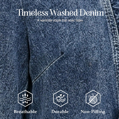⏳Limited-time 50% off⏰Women's Ruffle Trim Open-Front Denim Jacket🧥
