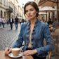 ⏳Limited-time 50% off⏰Women's Ruffle Trim Open-Front Denim Jacket🧥