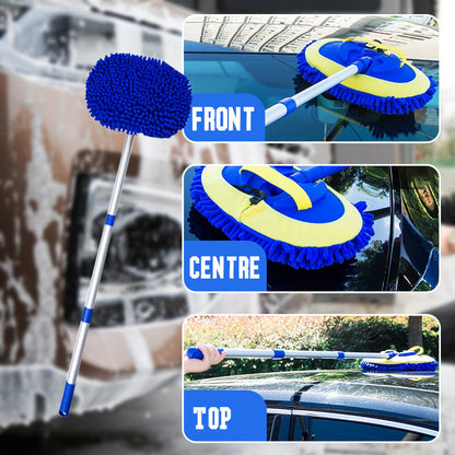 ⏳Time-Limited Special⏰Durable Aluminum Long Handle Telescopic Car Wash Mop – Soft Microfiber, Scratch-Free & Adjustable Length ✨