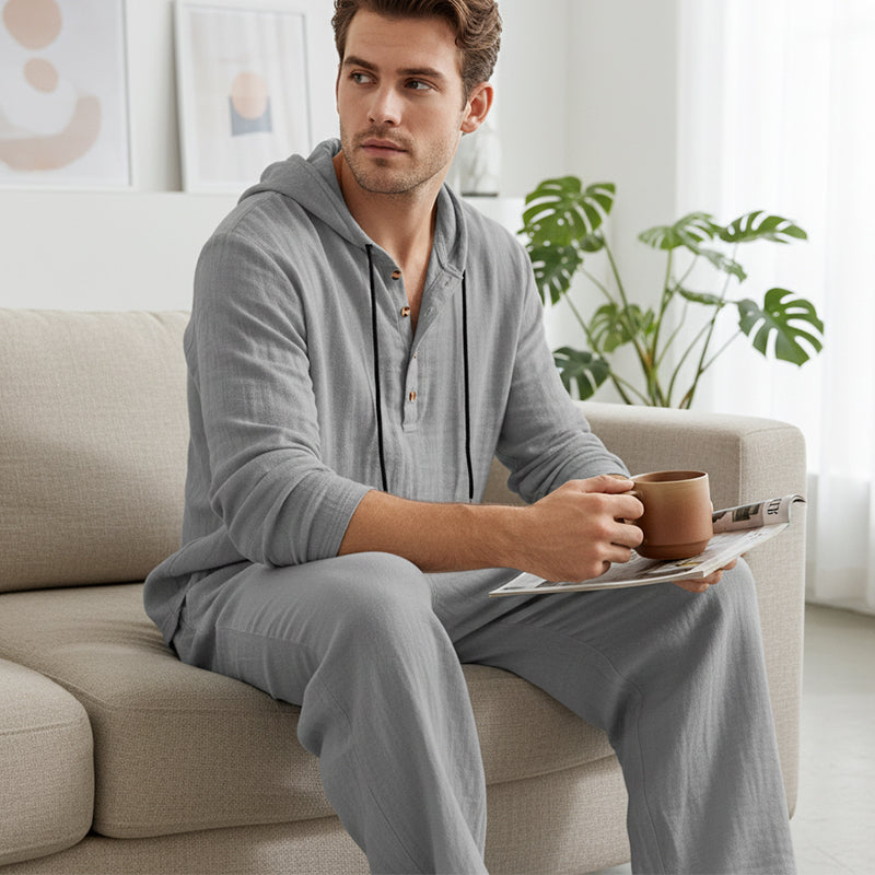 ⏰ Now only 44% off!🔥Men's Hooded Casual Loose Top & Pants 2-Piece Set