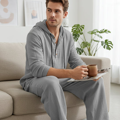 ⏰ Now only 44% off!🔥Men's Hooded Casual Loose Top & Pants 2-Piece Set