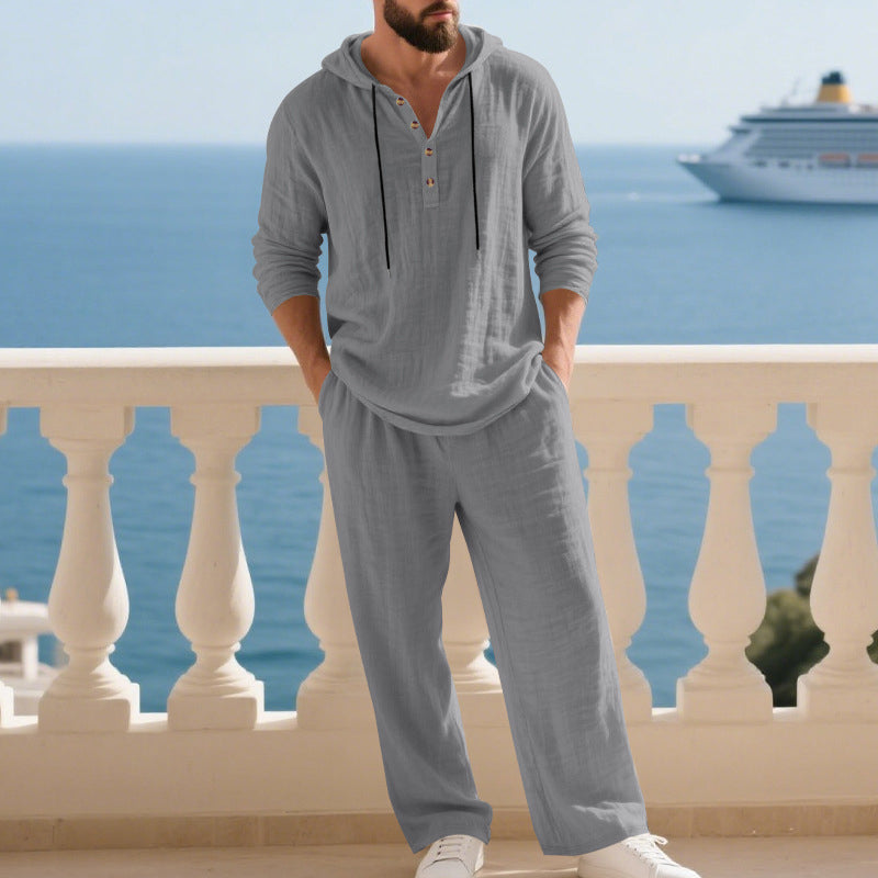 ⏰ Now only 44% off!🔥Men's Hooded Casual Loose Top & Pants 2-Piece Set