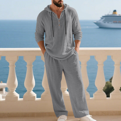 ⏰ Now only 44% off!🔥Men's Hooded Casual Loose Top & Pants 2-Piece Set