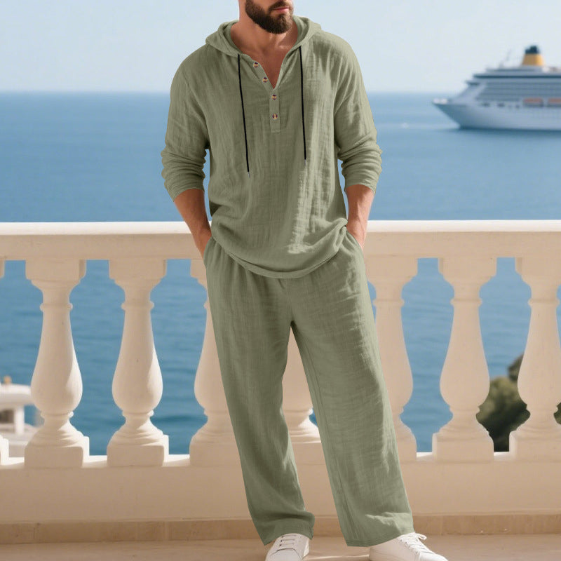 ⏰ Now only 44% off!🔥Men's Hooded Casual Loose Top & Pants 2-Piece Set