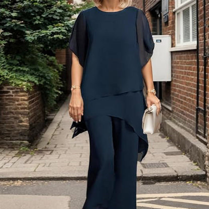 🔥2026 HOT SALE 50% OFF🔥Charming Irregular Top & Wide Leg Pants Set