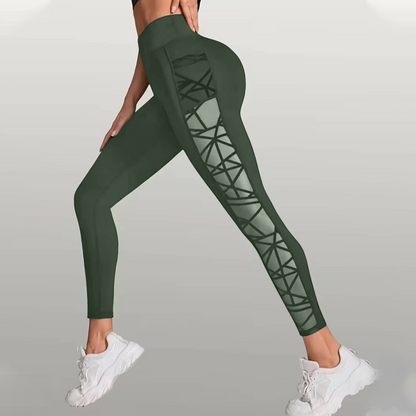 🧘New arrival 40% OFF!💕 Women's Mesh High Waist Yoga Pants – Tummy Control, Side Pocket & Butt-Lifting 🍑