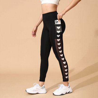 🧘New arrival 40% OFF!💕 Women's Mesh High Waist Yoga Pants – Tummy Control, Side Pocket & Butt-Lifting 🍑