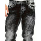 🔥 Men's Fashion Creative Stretch Denim Jeans – Minimalist Style, Perfect for Summer & Emo-Inspired Look 💙