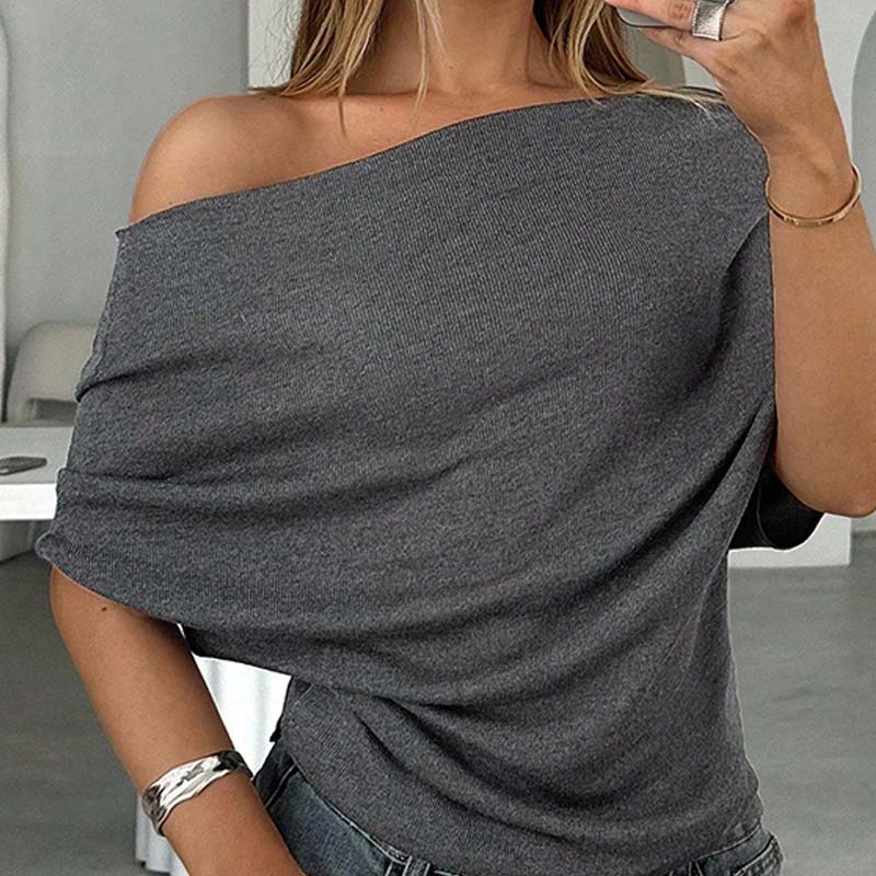🔥Limited Time Special Price !!🎉Women's Asymmetrical Off-Shoulder Batwing Sleeve Top👚
