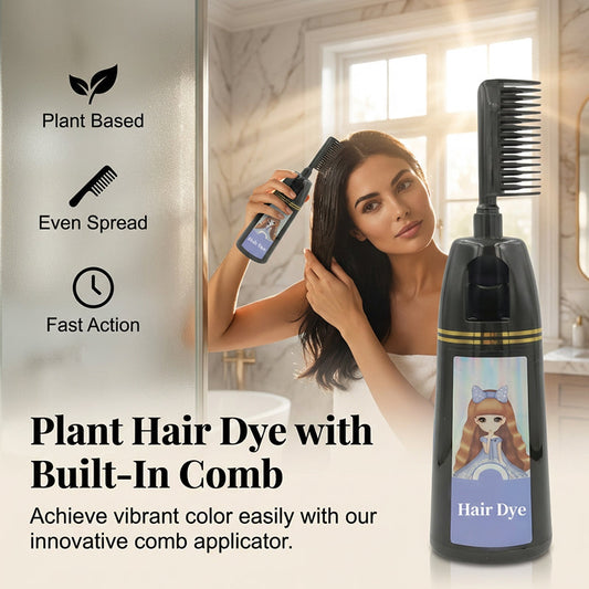 Colorful Plant Hair Dye with Comb Applicator