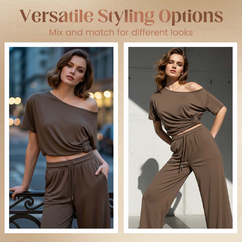 📢📢40% OFF !! ⏰ Asymmetrical Design, Soft Fabric & Wide-Leg Pants ✨