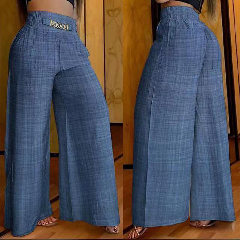 ⏳Time-Limited Special👖💕Women's High-Waist Wide-Leg Trousers with Belt Accent