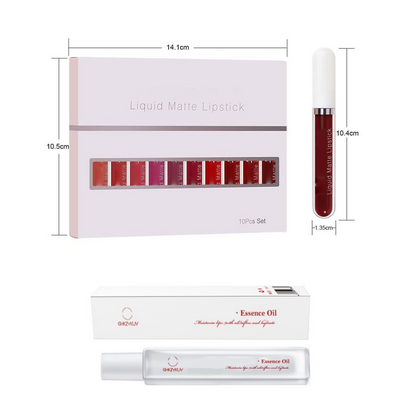 ⏳Time-Limited Special⏰10Pcs Matte Waterproof  Long Lasting Lip Gloss