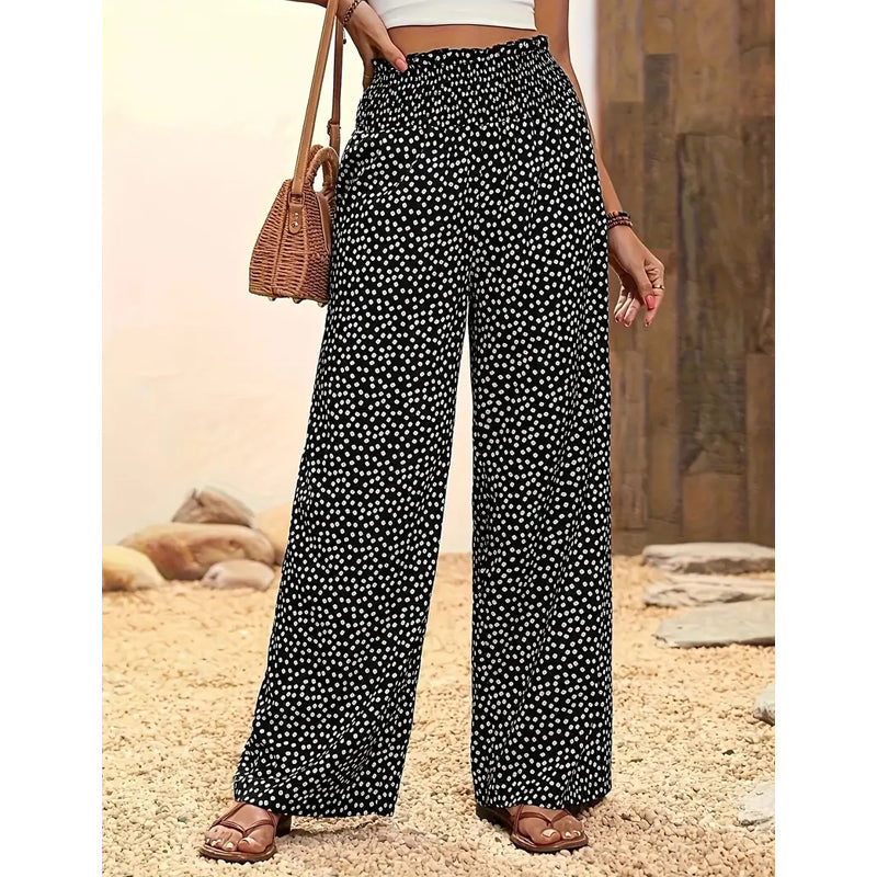 👖 40% OFF NOW! ✨ Women's Smocked High Waist Wide Leg Pants – Flattering Fit, Breathable Fabric & Effortless Style 🌸