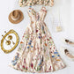 Women's Boho Floral-Print Spaghetti Strap Cami Dress, Fashion Casual A-Line Dress for Beach Holiday Vacation, Perfect for Summer