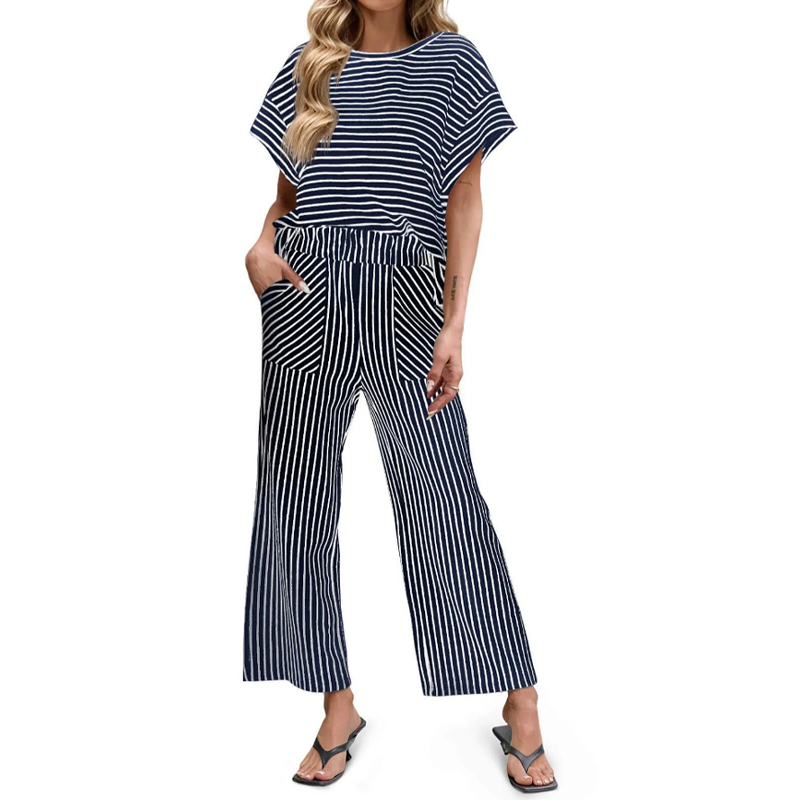 Women's Striped 2-Piece Lounge Set