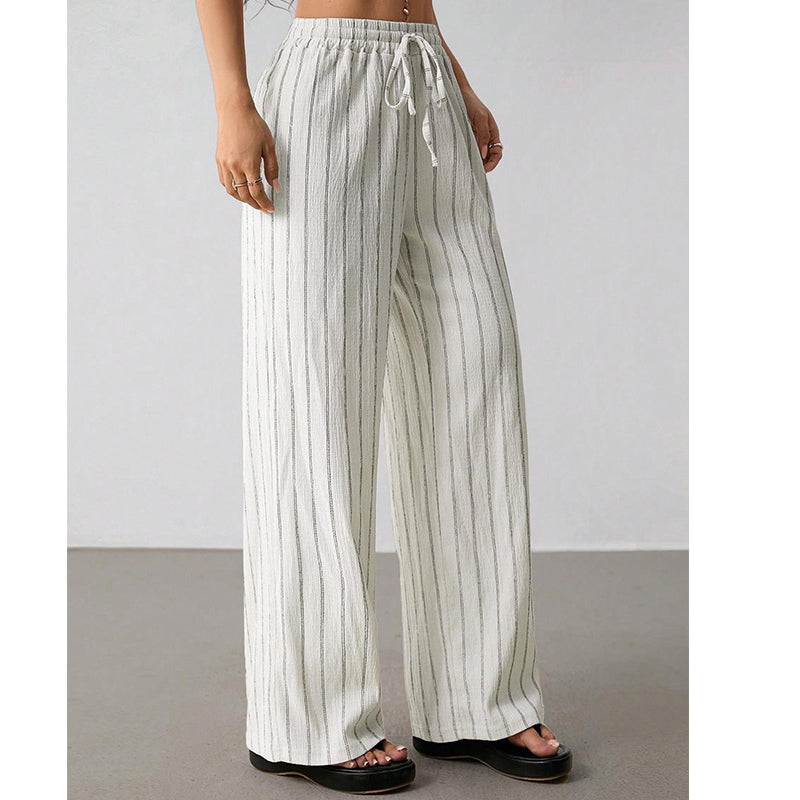 ✨2026 Collection at 50% OFF & BUY 2 FREE SHIPPING🎁Women's Striped Drawstring Wide-Leg Pants