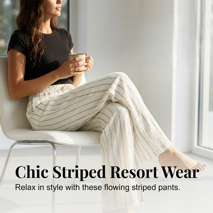 ✨2026 Collection at 50% OFF & BUY 2 FREE SHIPPING🎁Women's Striped Drawstring Wide-Leg Pants