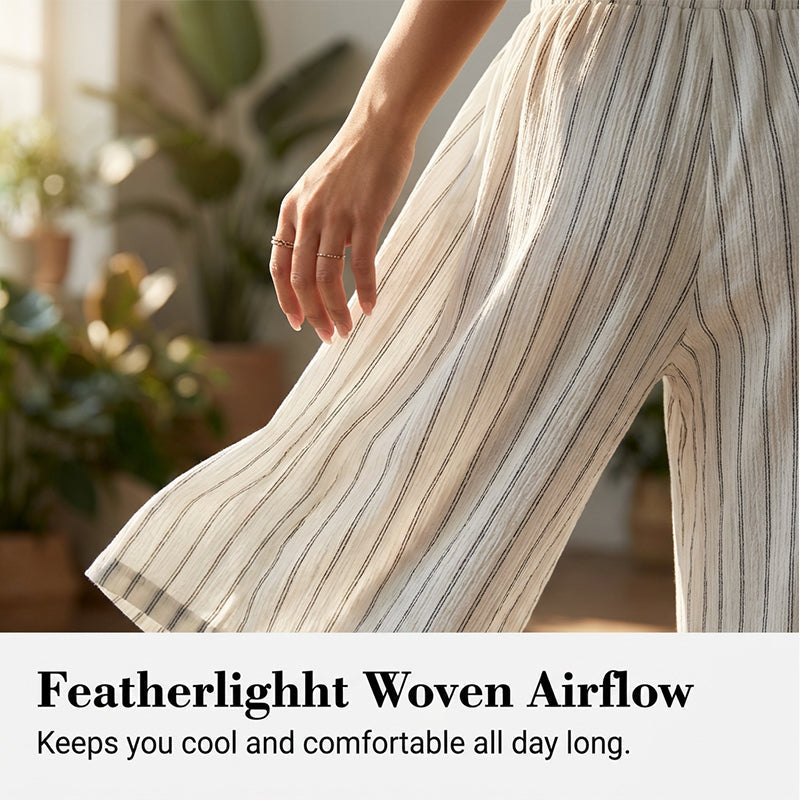 ✨2026 Collection at 50% OFF & BUY 2 FREE SHIPPING🎁Women's Striped Drawstring Wide-Leg Pants