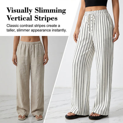 ✨2026 Collection at 50% OFF & BUY 2 FREE SHIPPING🎁Women's Striped Drawstring Wide-Leg Pants