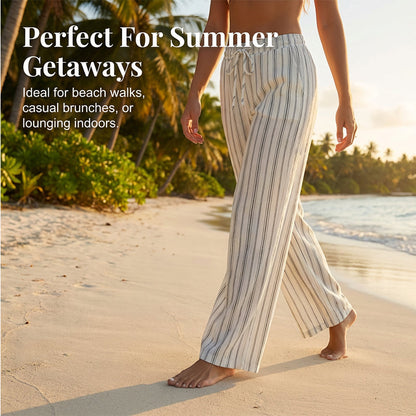 ✨2026 Collection at 50% OFF & BUY 2 FREE SHIPPING🎁Women's Striped Drawstring Wide-Leg Pants