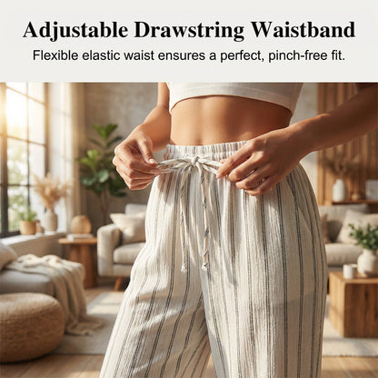 ✨2026 Collection at 50% OFF & BUY 2 FREE SHIPPING🎁Women's Striped Drawstring Wide-Leg Pants