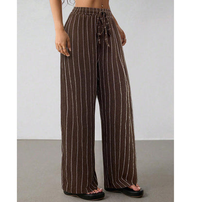 ✨2026 Collection at 50% OFF & BUY 2 FREE SHIPPING🎁Women's Striped Drawstring Wide-Leg Pants