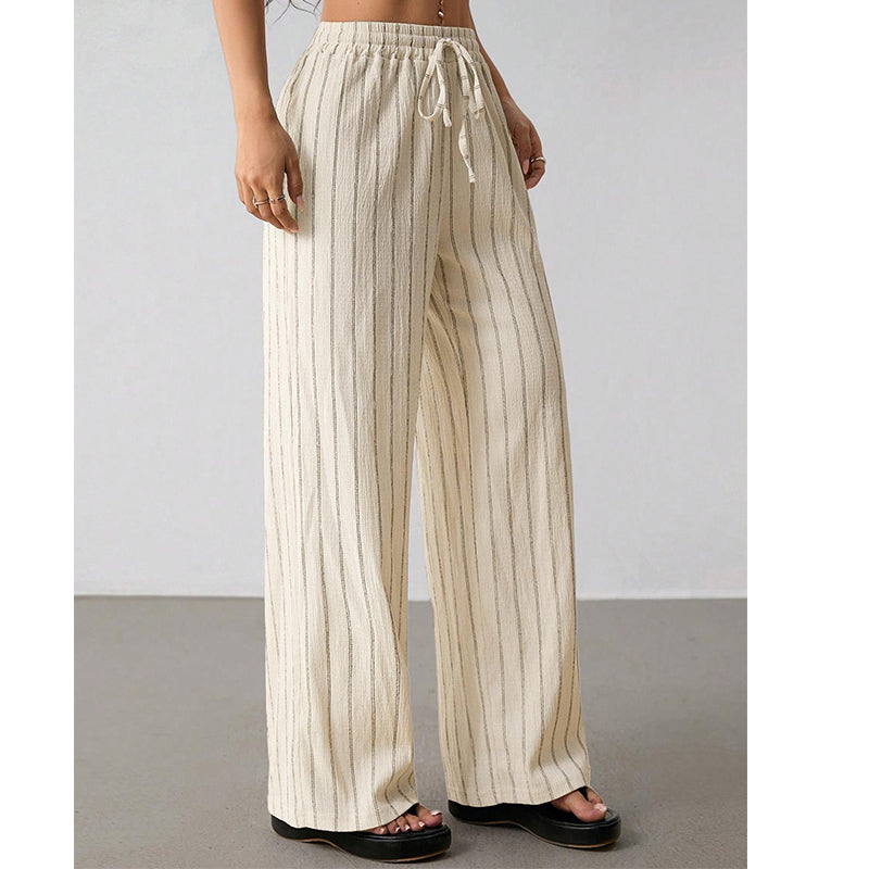 ✨2026 Collection at 50% OFF & BUY 2 FREE SHIPPING🎁Women's Striped Drawstring Wide-Leg Pants