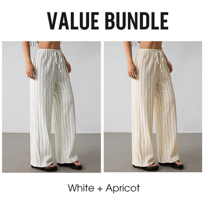 ✨2026 Collection at 50% OFF & BUY 2 FREE SHIPPING🎁Women's Striped Drawstring Wide-Leg Pants
