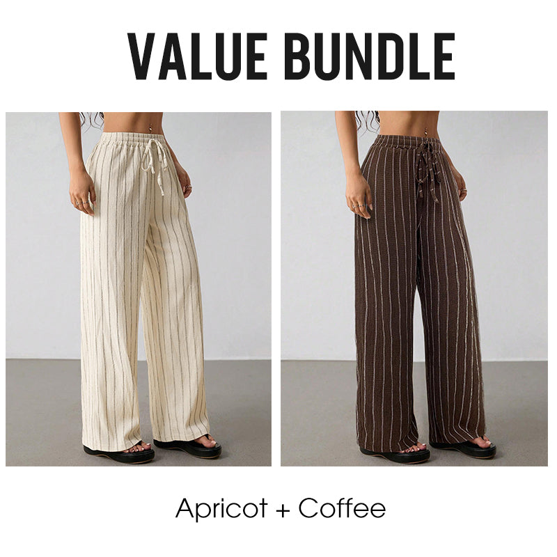 ✨2026 Collection at 50% OFF & BUY 2 FREE SHIPPING🎁Women's Striped Drawstring Wide-Leg Pants