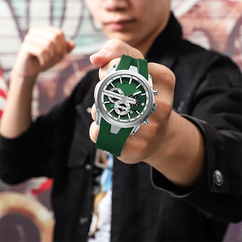 Sport Style Luminous Silicone Strap Waterproof Watch