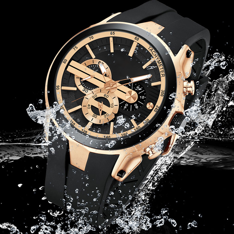 Sport Style Luminous Silicone Strap Waterproof Watch