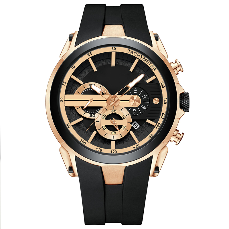 Sport Style Luminous Silicone Strap Waterproof Watch